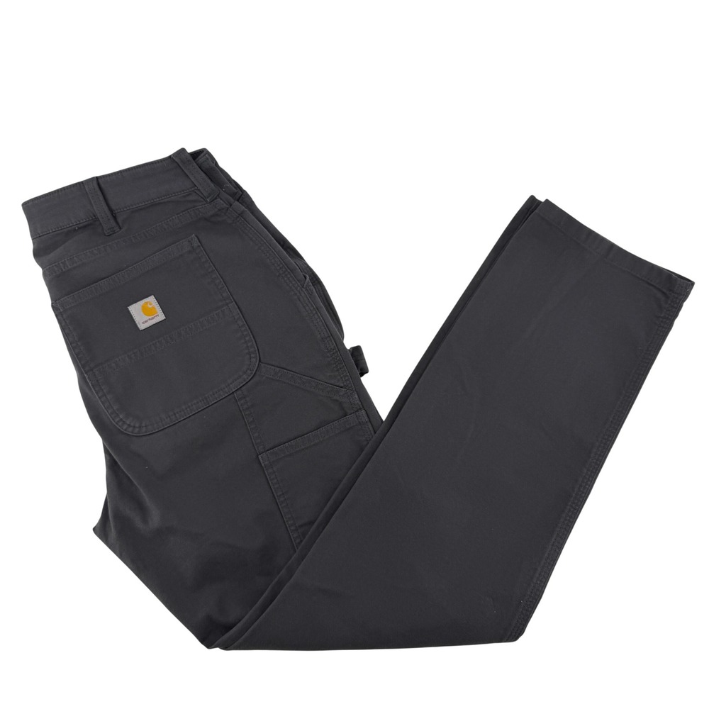 Carhartt Carpenter Pants Women 10 Short Gray Relaxed Fit Utility Canvas Workwear